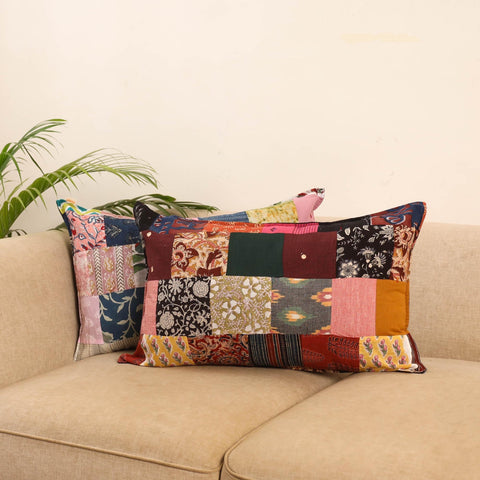 Set of 2 patchwork pillow covers 49 - handcrafted