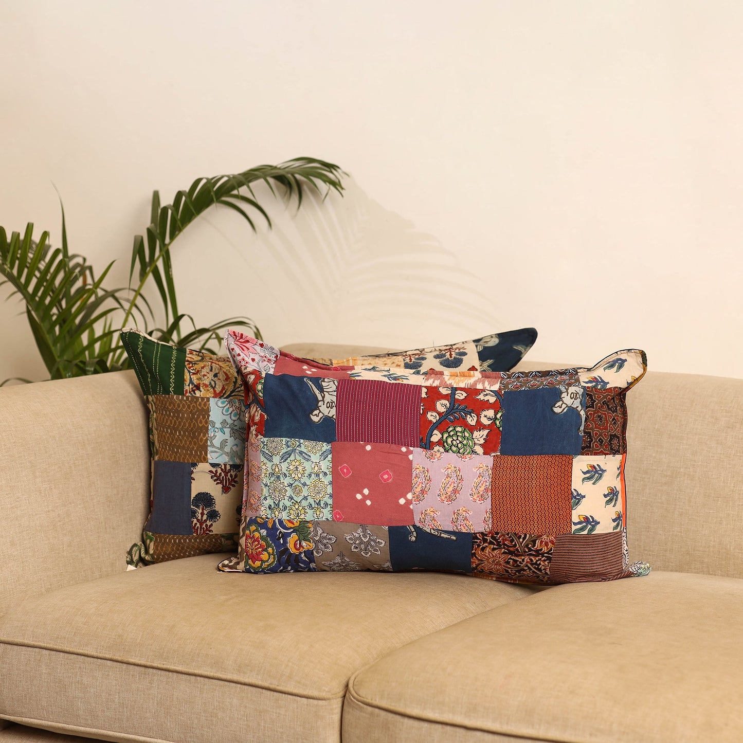 Multicolor - set of 2 patchwork pillow covers 50
