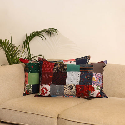 Multicolor - set of 2 patchwork pillow covers 53