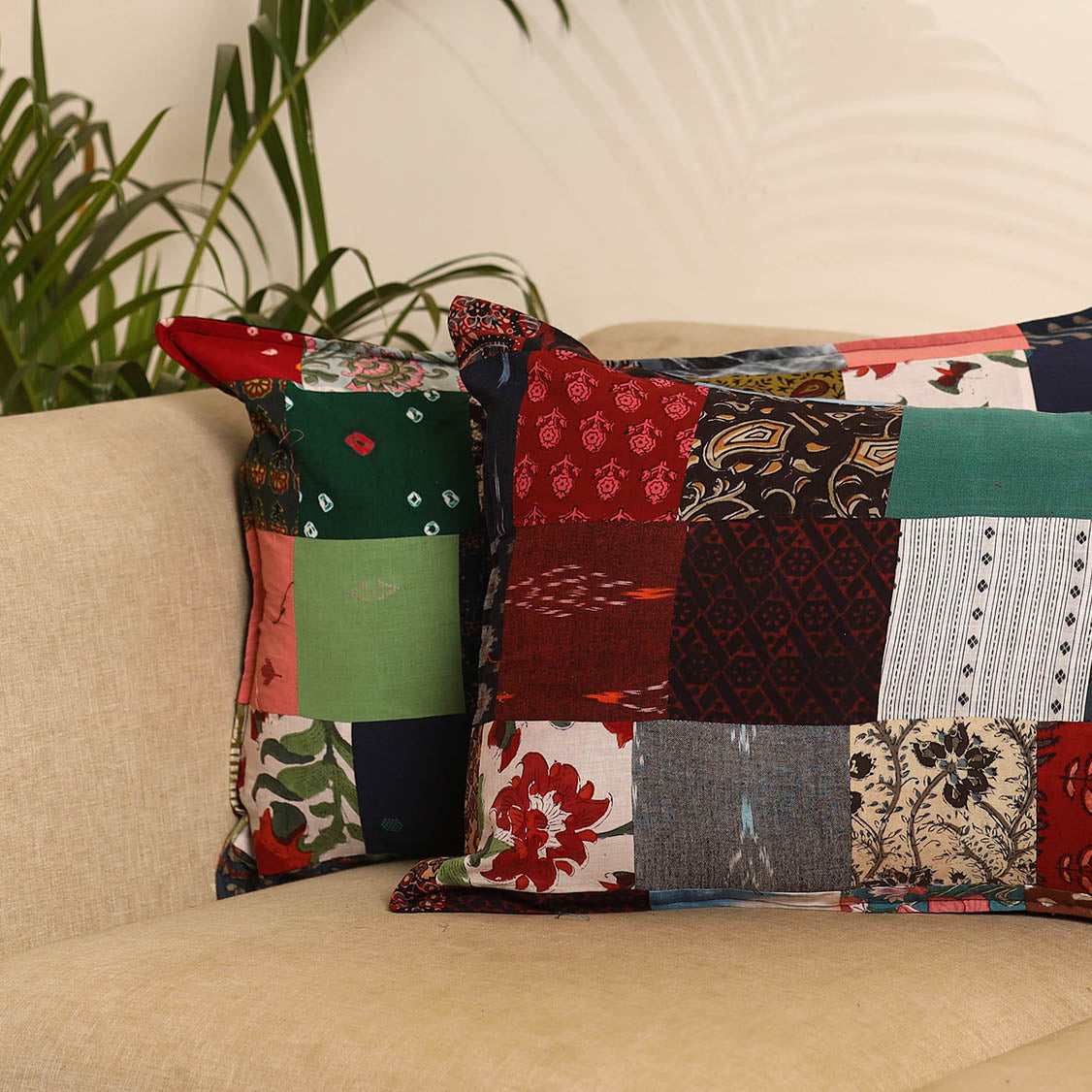 Multicolor - set of 2 patchwork pillow covers 53