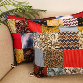 Set of 2 patchwork pillow covers 54 - handcrafted