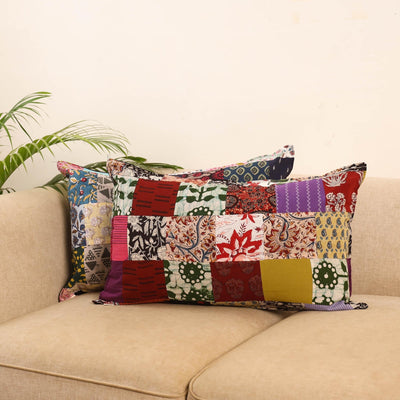 Set of 2 patchwork pillow covers 55 - handcrafted
