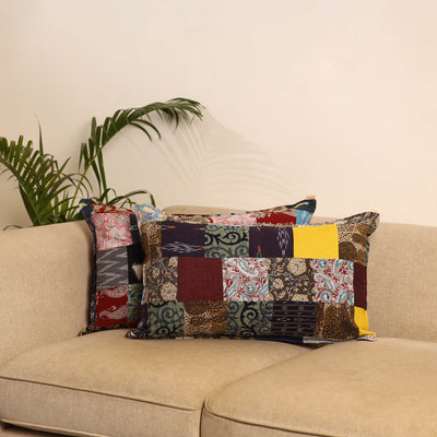 Multicolor - set of 2 patchwork pillow covers 55