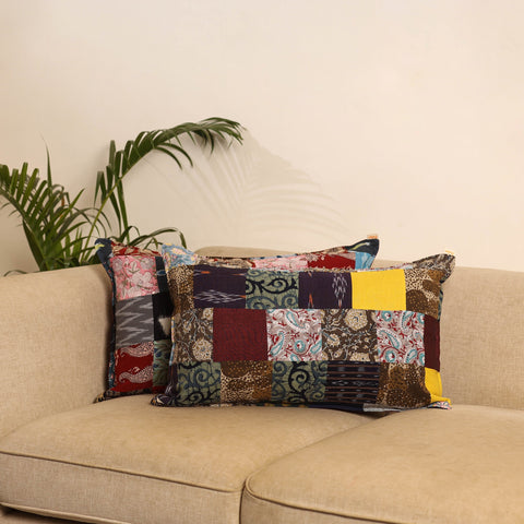 Multicolor - set of 2 patchwork pillow covers 55