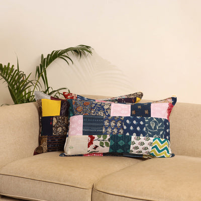 Multicolor - set of 2 patchwork pillow covers 56
