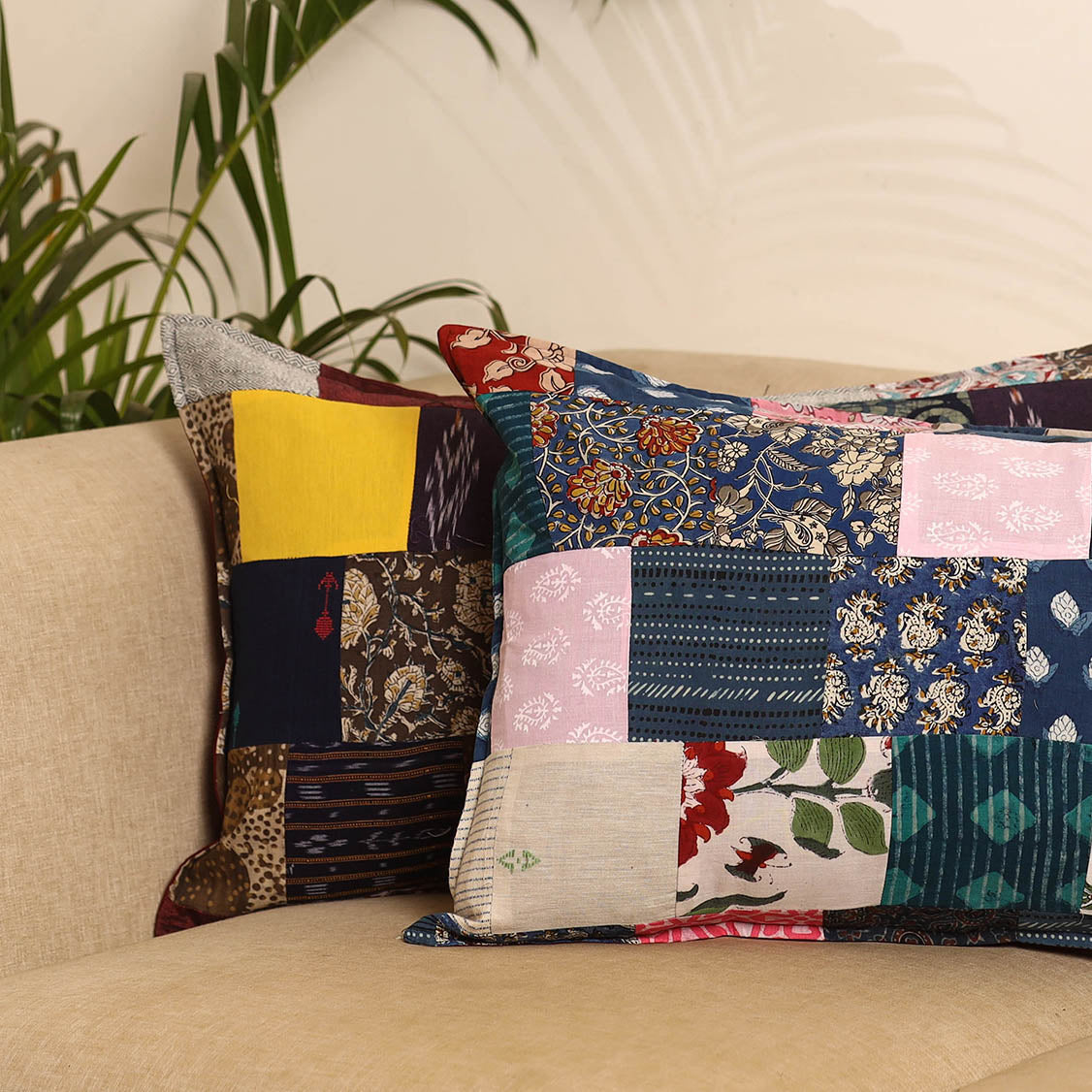 Multicolor - set of 2 patchwork pillow covers 56