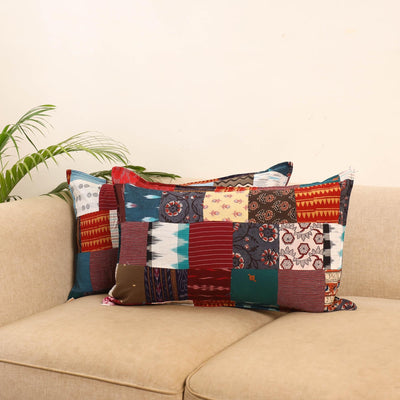 Set of 2 patchwork pillow covers 58 - handcrafted