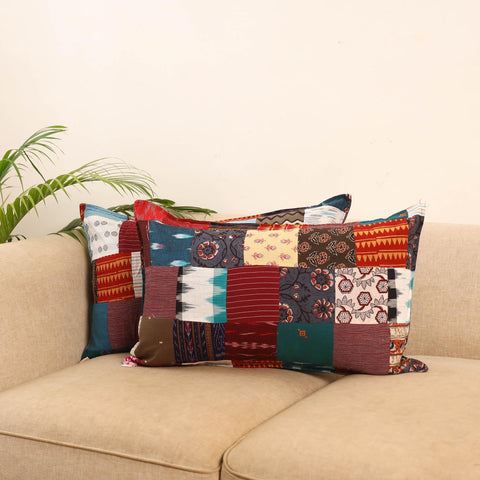 Set of 2 patchwork pillow covers 58 - handcrafted