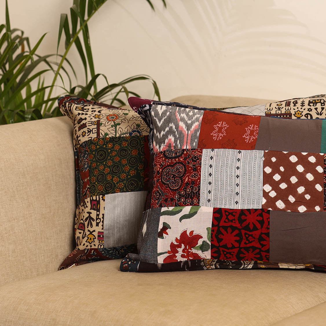 Multicolor - set of 2 patchwork pillow covers 60