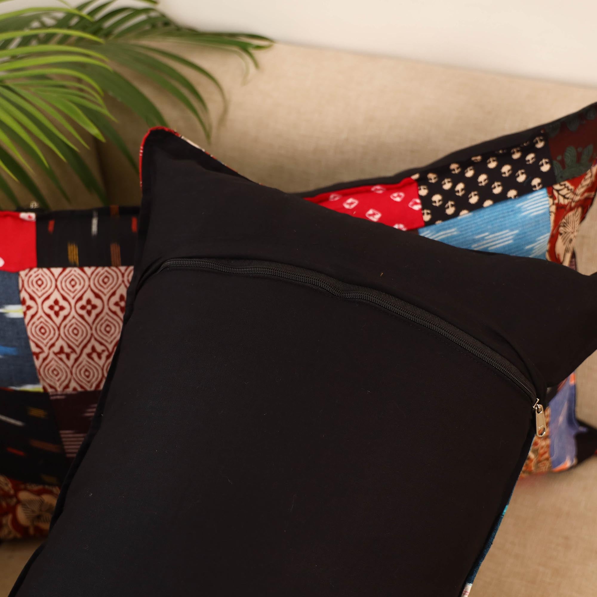 Set of 2 patchwork pillow covers 63 - handcrafted