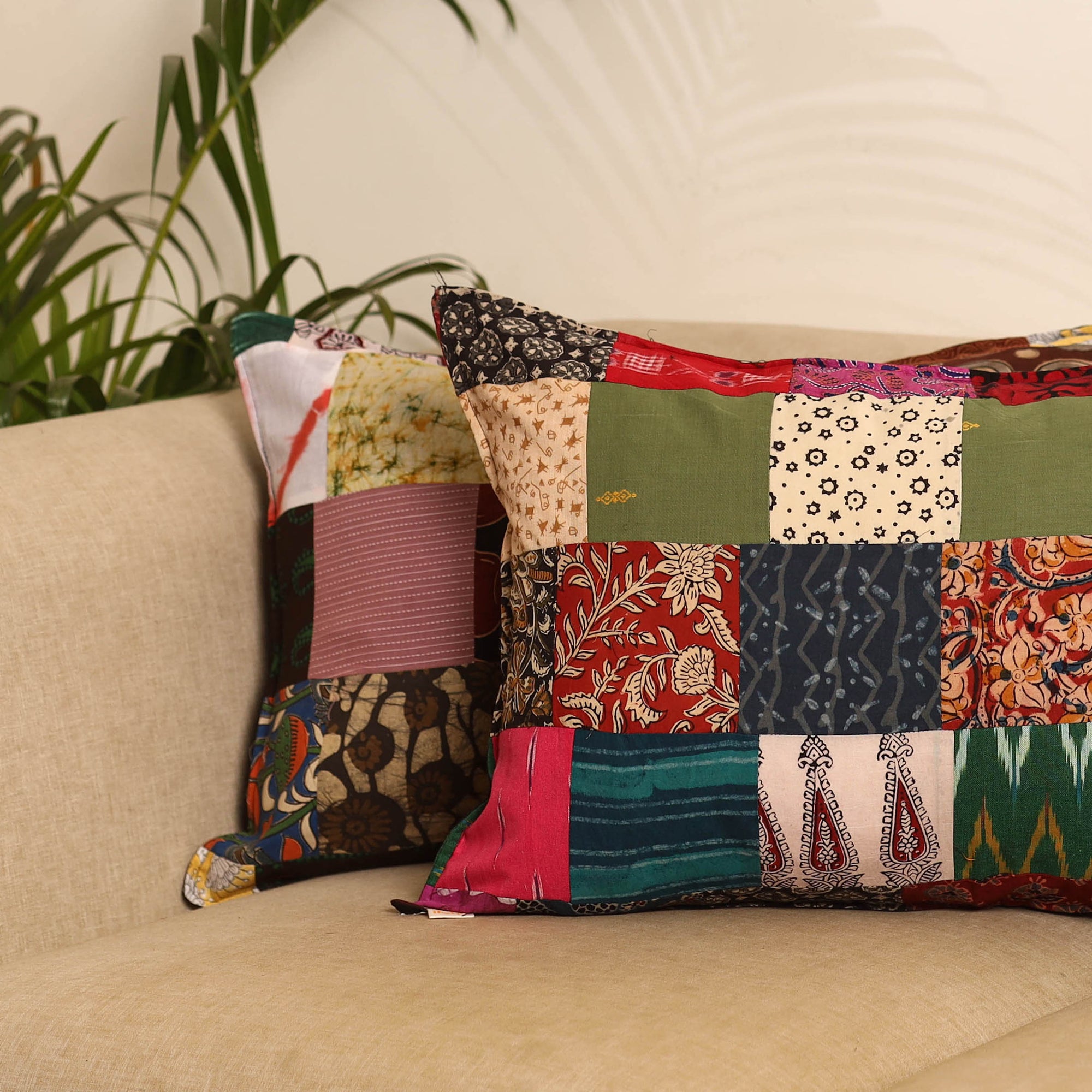 Multicolor - set of 2 patchwork pillow covers 64