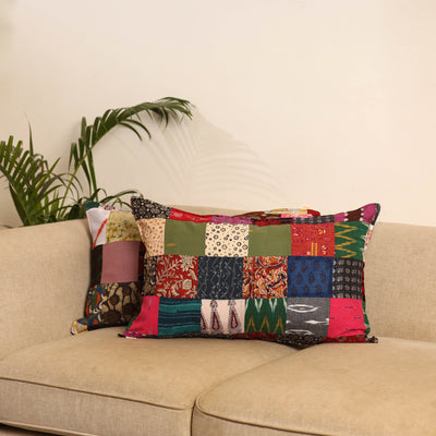 Multicolor - set of 2 patchwork pillow covers 64