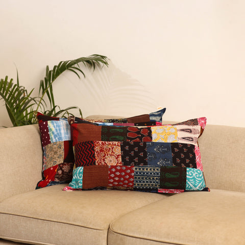 Multicolor - set of 2 patchwork pillow covers 65