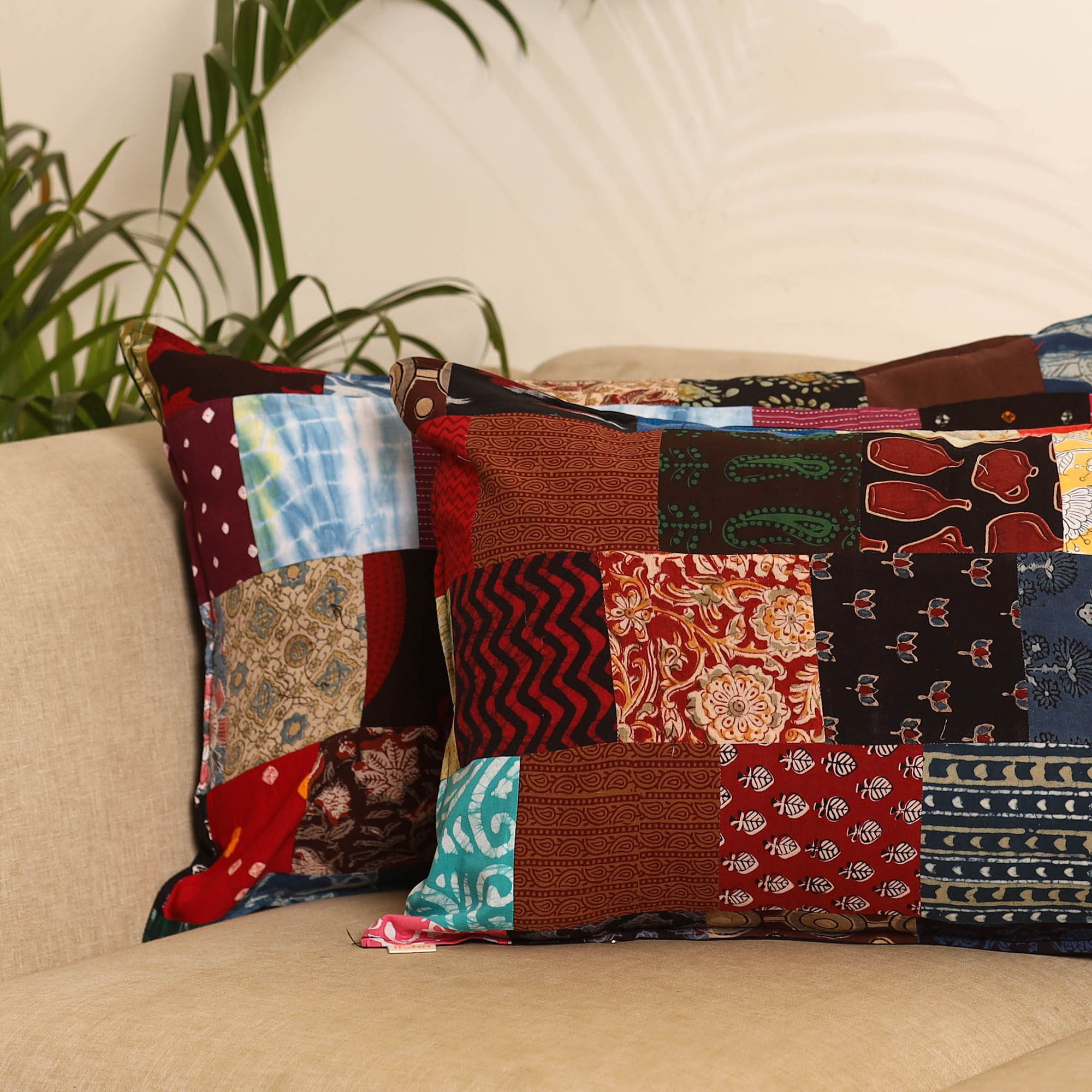 Multicolor - set of 2 patchwork pillow covers 65