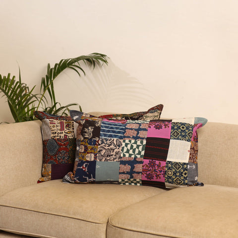 Multicolor - set of 2 patchwork pillow covers 67