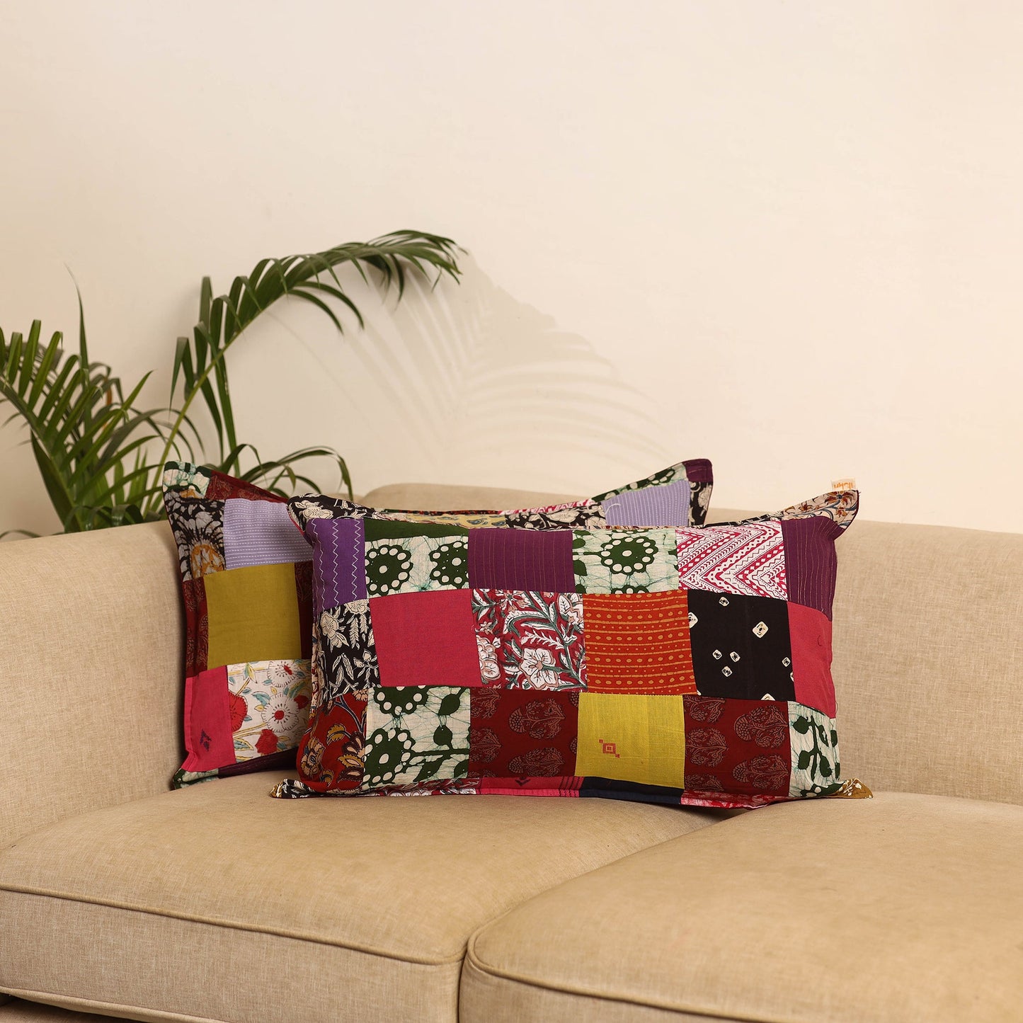 Multicolor - set of 2 patchwork pillow covers 68