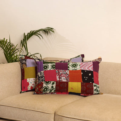 Multicolor - set of 2 patchwork pillow covers 68