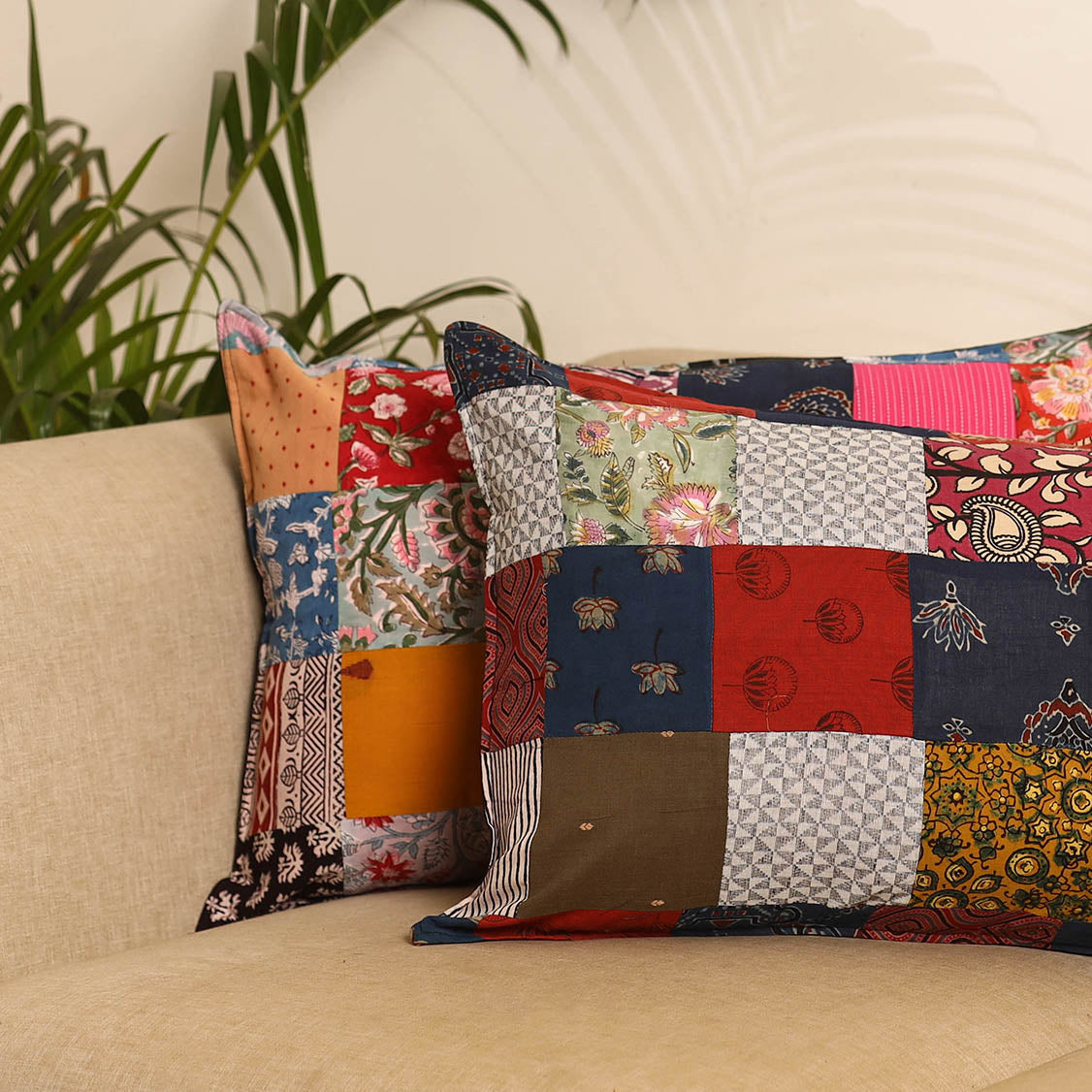 Multicolor - set of 2 patchwork pillow covers 73