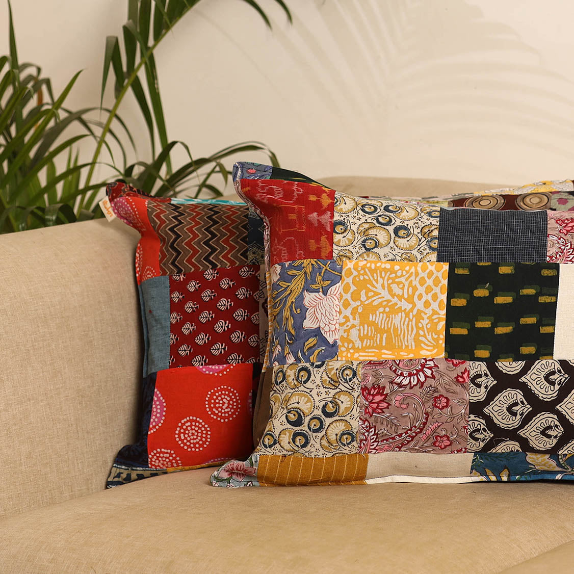 Multicolor - set of 2 patchwork pillow covers 74