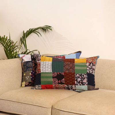 Multicolor - set of 2 patchwork pillow covers 79