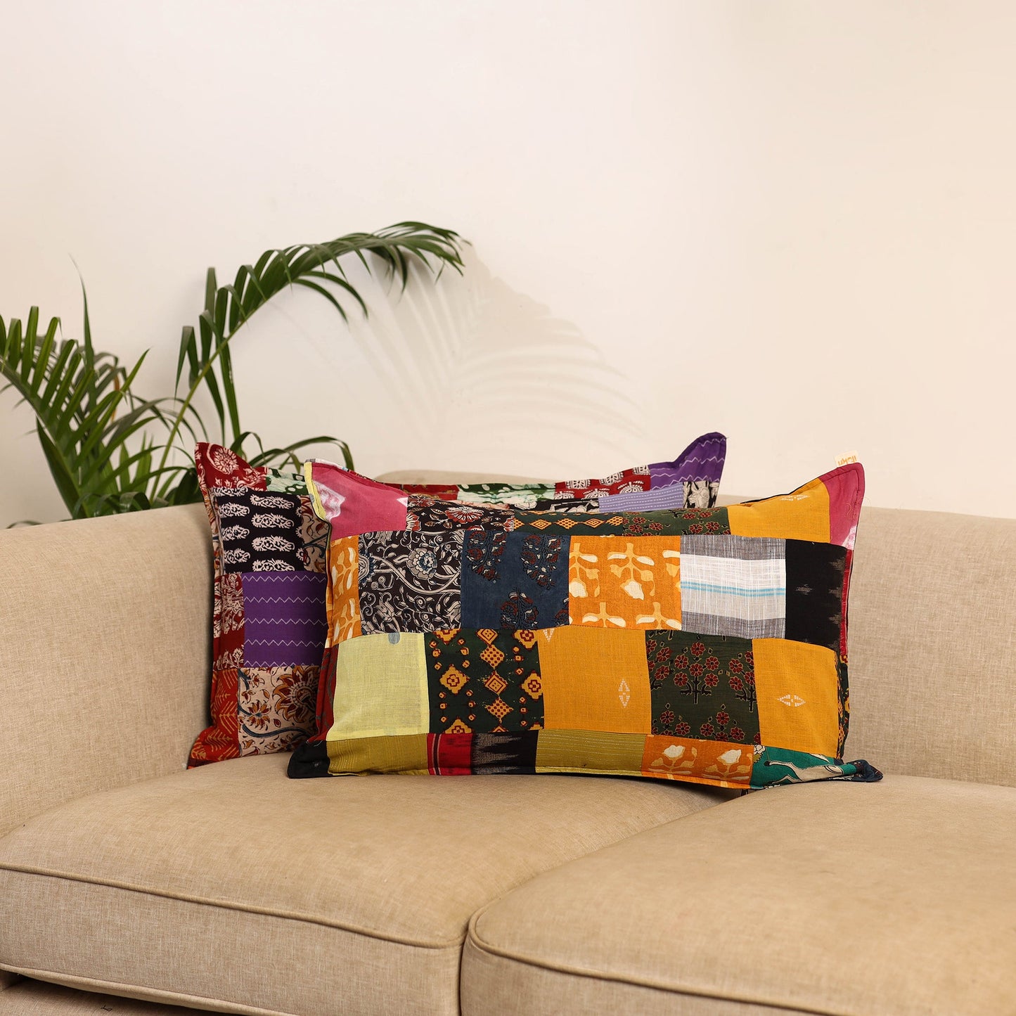 Multicolor - set of 2 patchwork pillow covers 82