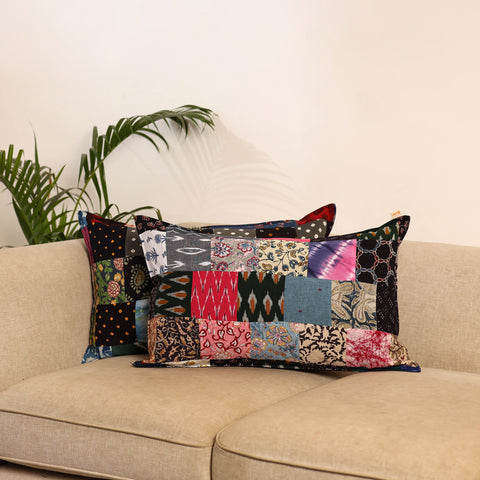 Multicolor - set of 2 patchwork pillow covers 85
