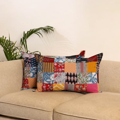 Multicolor - set of 2 patchwork pillow covers 88