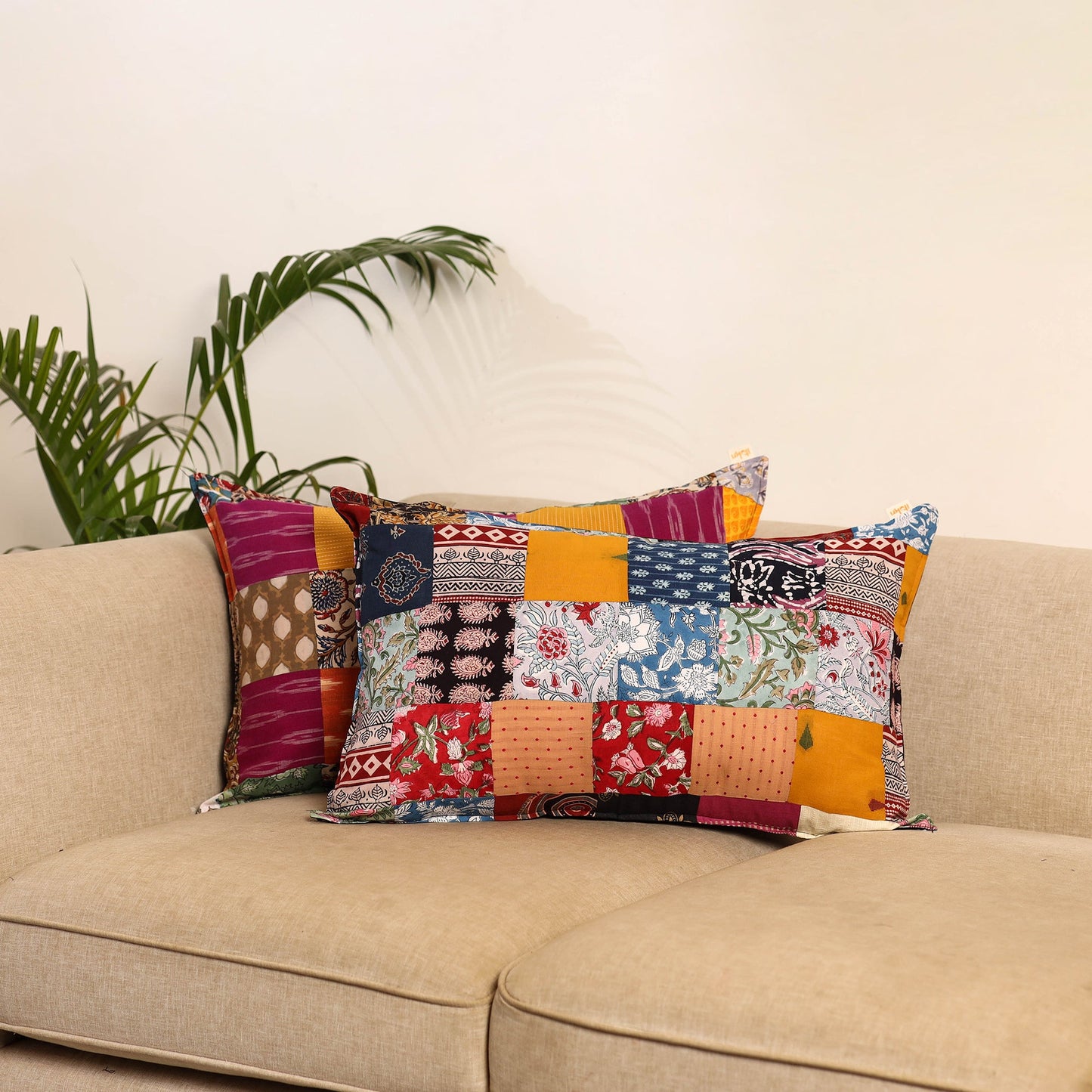 Multicolor - set of 2 patchwork pillow covers 90