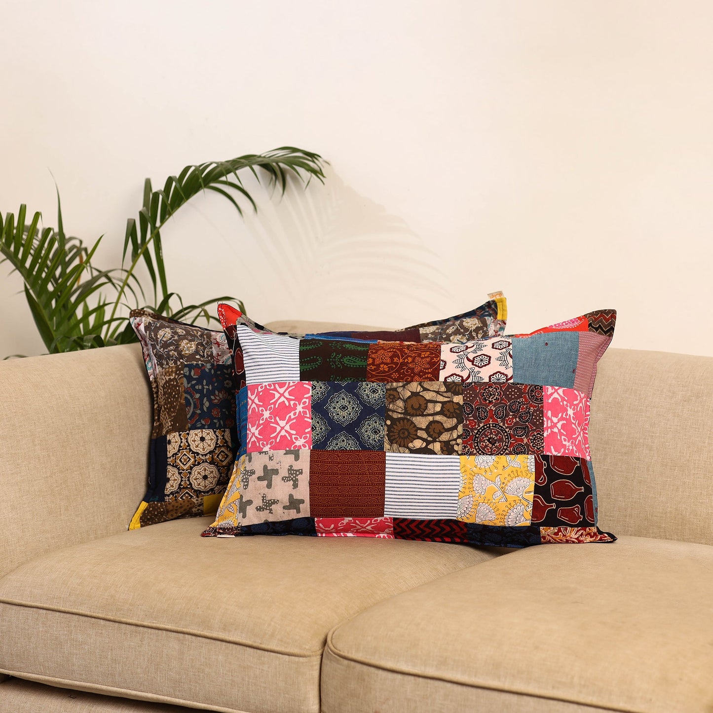 Multicolor - set of 2 patchwork pillow covers 92