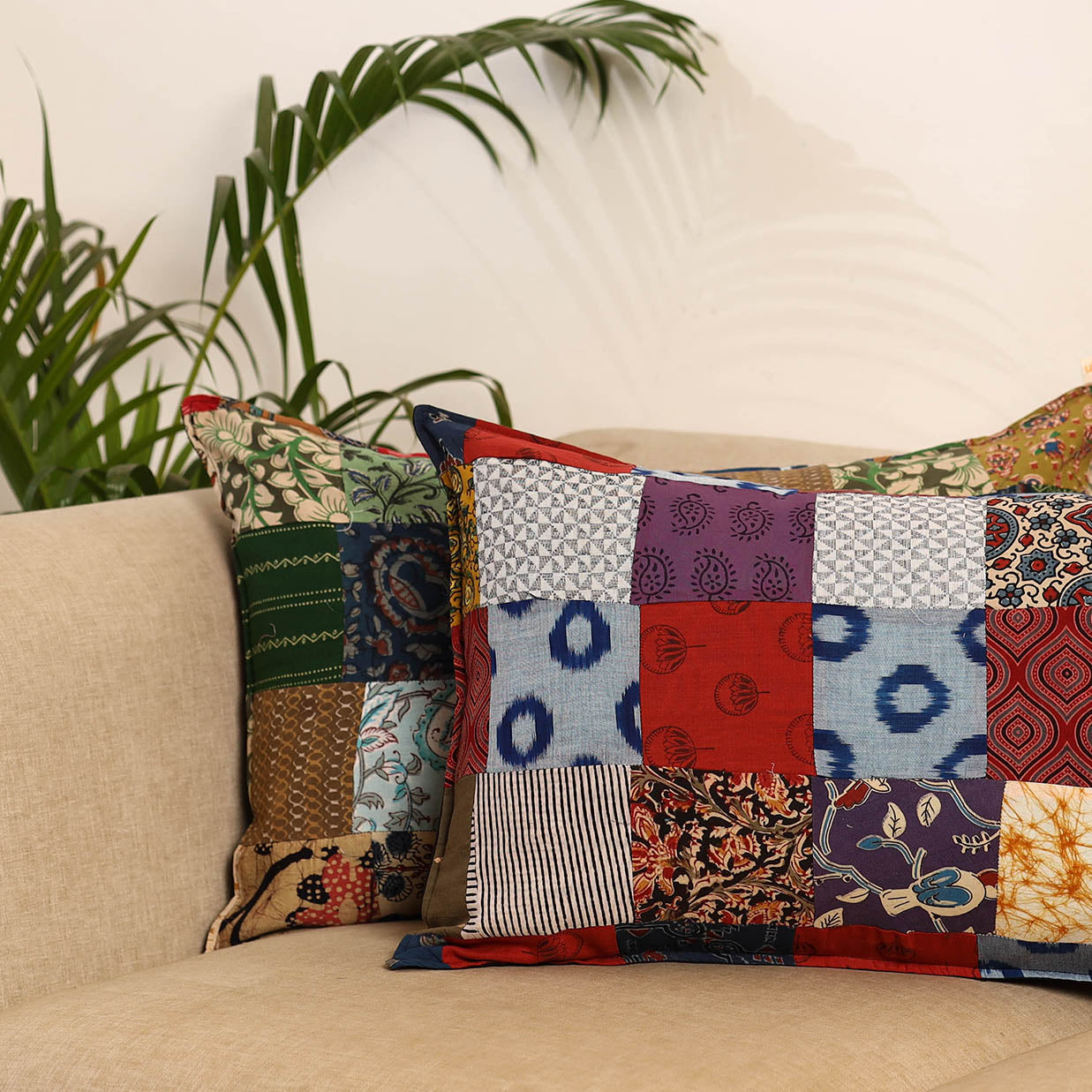 Multicolor - set of 2 patchwork pillow covers 93