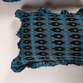 Multicolor - set of 2 pochampally ikat cotton frill pillow
