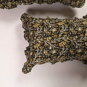 Multicolor - set of 2 sanganeri cotton frill pillow covers