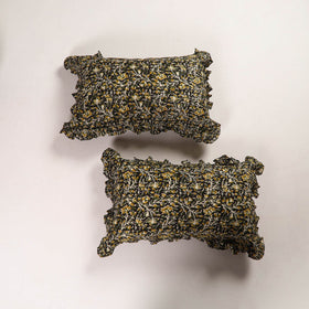 Multicolor - set of 2 sanganeri cotton frill pillow covers