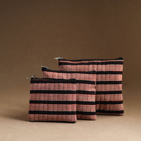 Multicolor - set of 3 - handmade cotton utility pouches 22