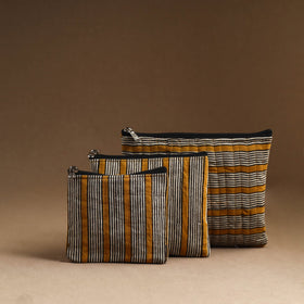 Multicolor - set of 3 - handmade cotton utility pouches 23