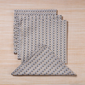  Multicolor Hand Block Prints Cotton Table Napkin