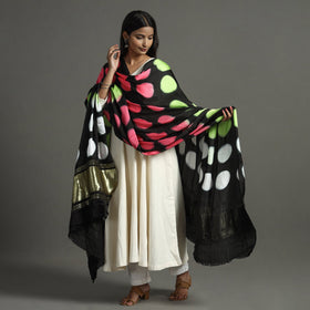 Multicolor - shibori clamp dyed modal silk dupatta