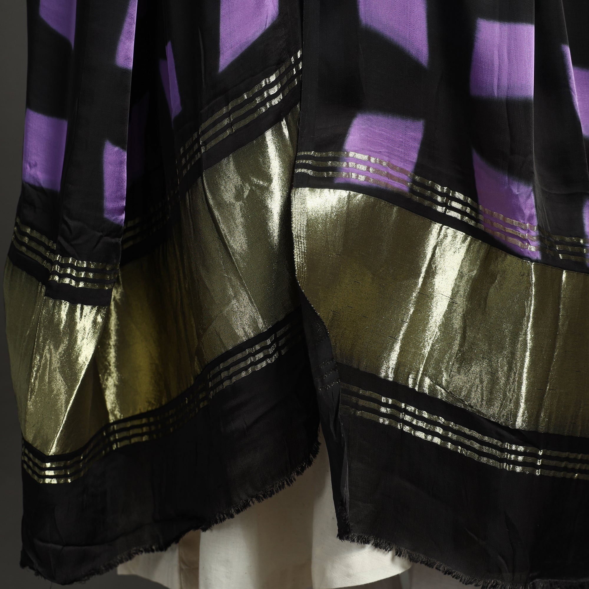 Multicolor - shibori clamp dyed modal silk dupatta