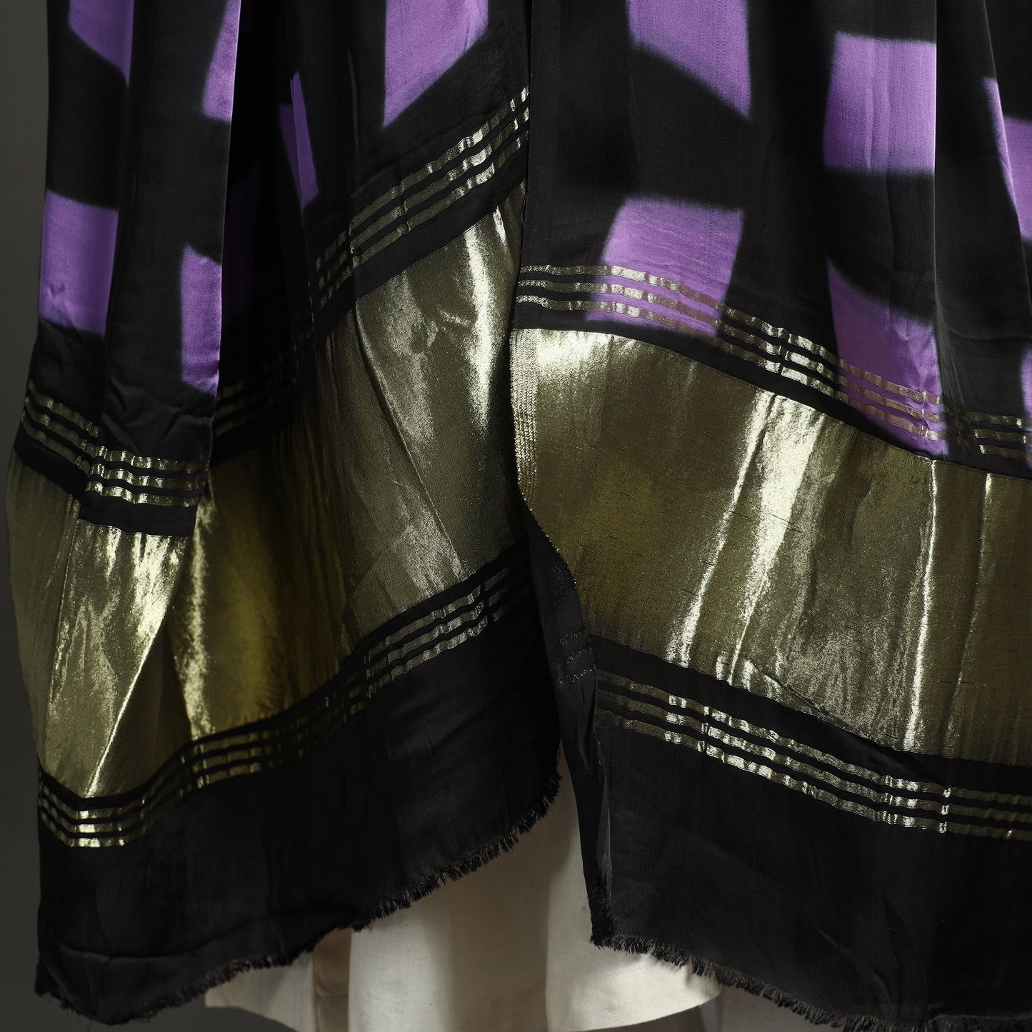 Multicolor - shibori clamp dyed modal silk dupatta