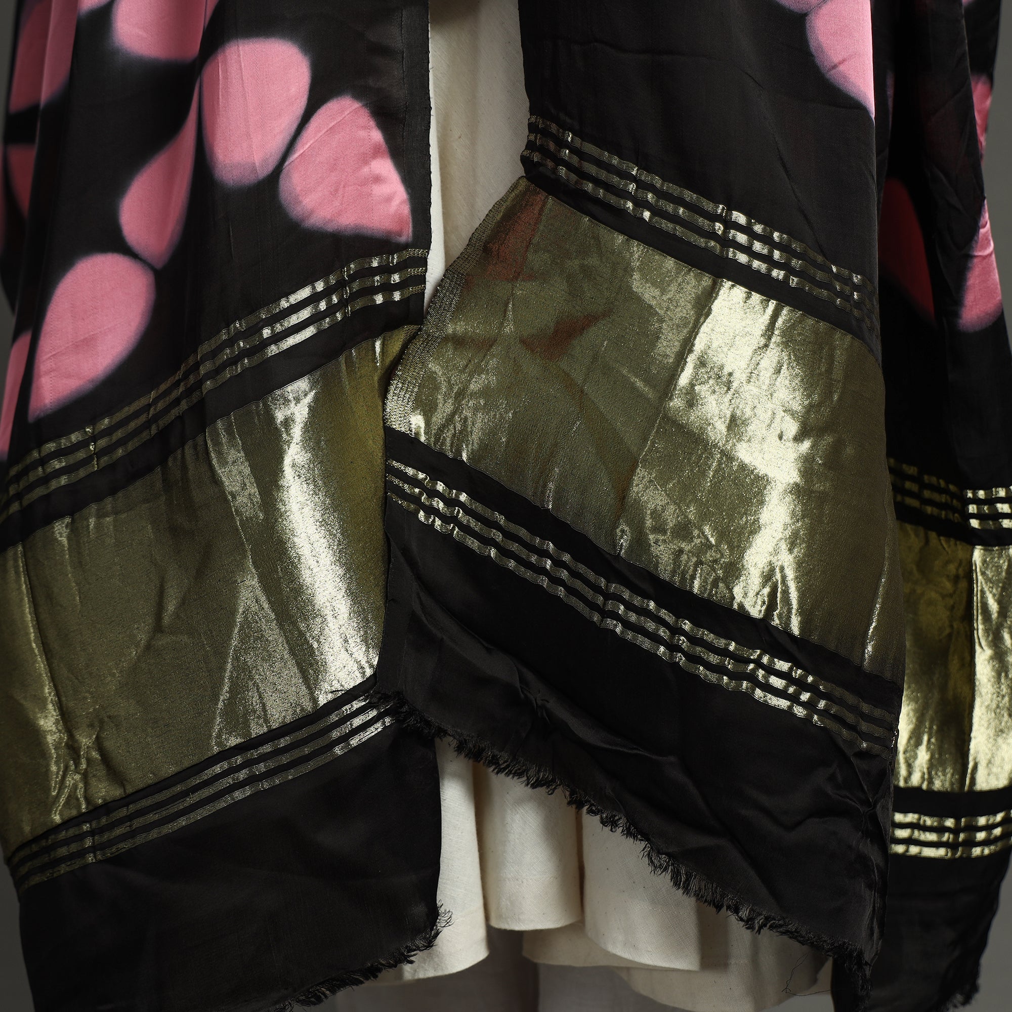 Multicolor - shibori clamp dyed modal silk dupatta