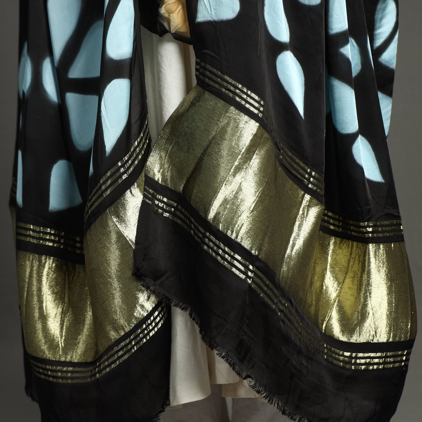 Multicolor - shibori clamp dyed modal silk dupatta