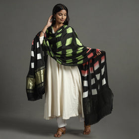 Multicolor - shibori clamp dyed modal silk dupatta