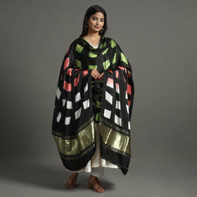 Multicolor - shibori clamp dyed modal silk dupatta