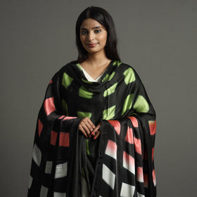 Multicolor - shibori clamp dyed modal silk dupatta
