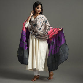 Buy Shibori Clamp Dyed Modal Silk Dupatta with Zari Border 24 Online at iTokri.com
