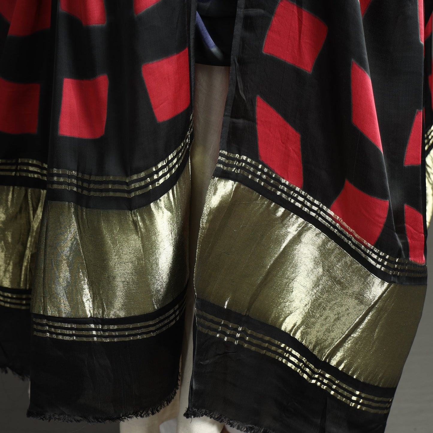 Multicolor - shibori clamp dyed modal silk dupatta