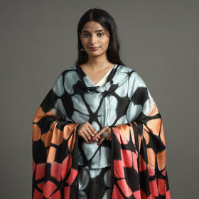 Multicolor - shibori clamp dyed modal silk dupatta
