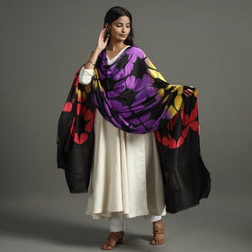  Shibori Clamp Dyed Modal Silk Dupatta with Zari Border 29 