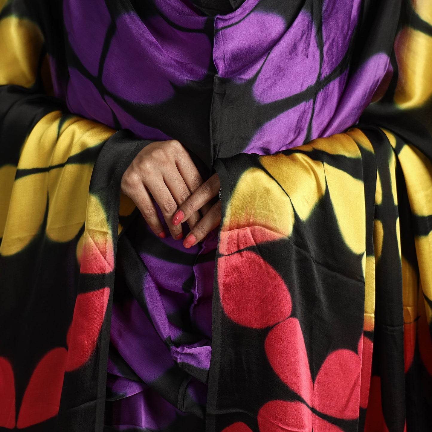  Shibori Clamp Dyed Modal Silk Dupatta with Zari Border 29 