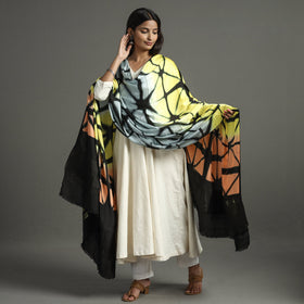 Multicolor - shibori clamp dyed modal silk dupatta
